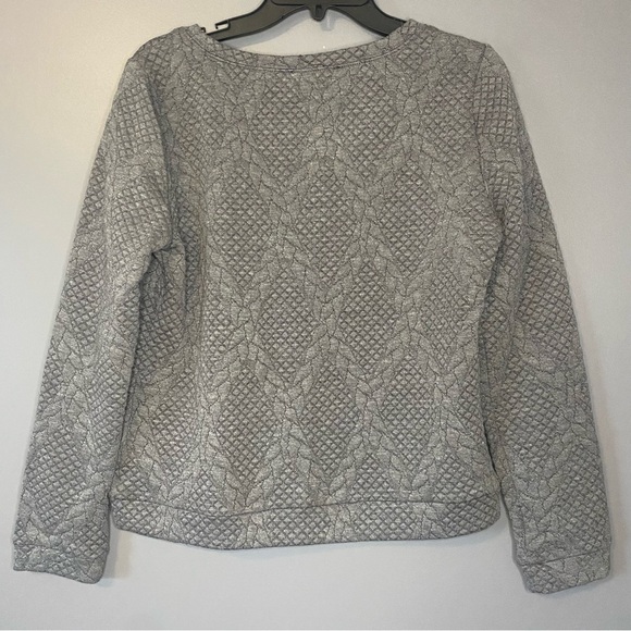 Chic Minimalist Twentyfourseven Grey Textured Pullover Sweater Cozy & Stylish - Picture 5 of 12